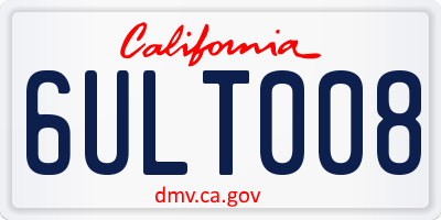 CA license plate 6ULT008