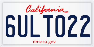 CA license plate 6ULT022