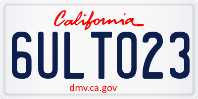 CA license plate 6ULT023