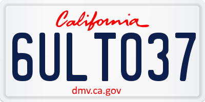 CA license plate 6ULT037