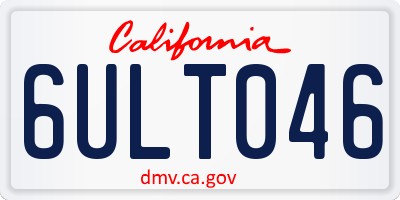 CA license plate 6ULT046