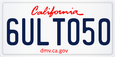 CA license plate 6ULT050