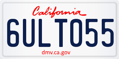 CA license plate 6ULT055