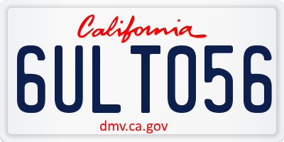 CA license plate 6ULT056