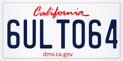 CA license plate 6ULT064