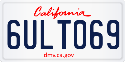 CA license plate 6ULT069