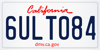 CA license plate 6ULT084