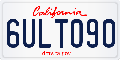 CA license plate 6ULT090