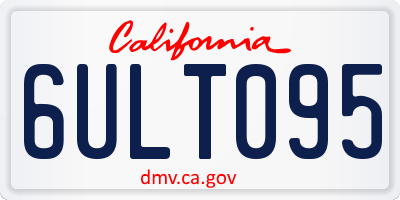 CA license plate 6ULT095