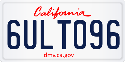 CA license plate 6ULT096
