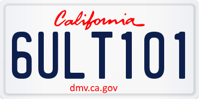 CA license plate 6ULT101