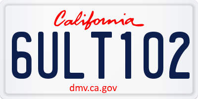 CA license plate 6ULT102