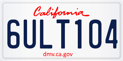 CA license plate 6ULT104