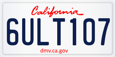 CA license plate 6ULT107