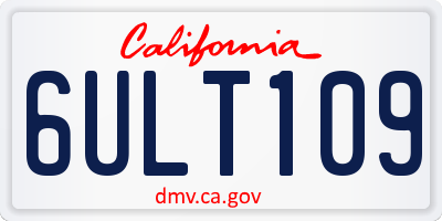 CA license plate 6ULT109