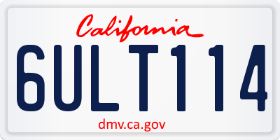 CA license plate 6ULT114