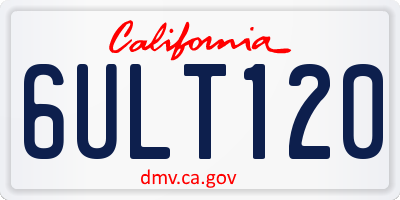 CA license plate 6ULT120