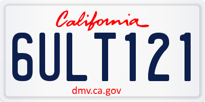 CA license plate 6ULT121