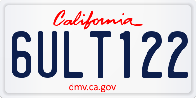 CA license plate 6ULT122
