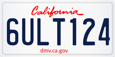 CA license plate 6ULT124
