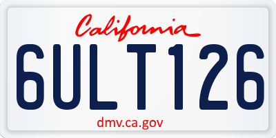 CA license plate 6ULT126