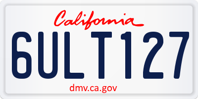 CA license plate 6ULT127