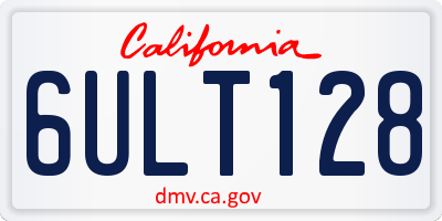 CA license plate 6ULT128