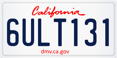 CA license plate 6ULT131
