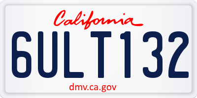 CA license plate 6ULT132