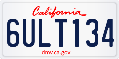 CA license plate 6ULT134