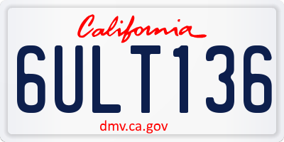 CA license plate 6ULT136