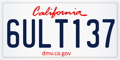 CA license plate 6ULT137