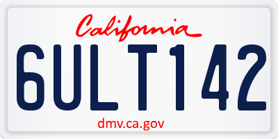 CA license plate 6ULT142