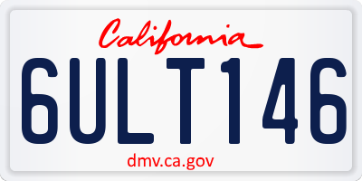 CA license plate 6ULT146