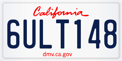 CA license plate 6ULT148