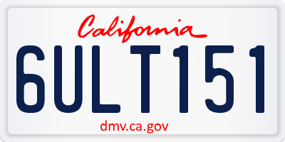 CA license plate 6ULT151