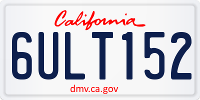 CA license plate 6ULT152