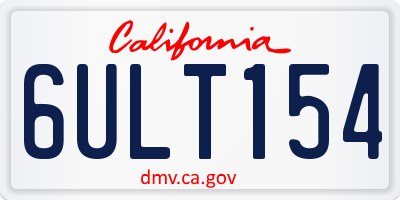 CA license plate 6ULT154