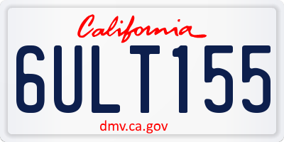 CA license plate 6ULT155