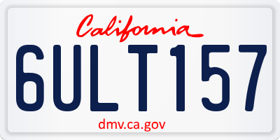 CA license plate 6ULT157