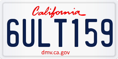 CA license plate 6ULT159