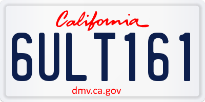 CA license plate 6ULT161