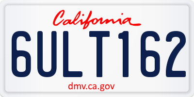 CA license plate 6ULT162