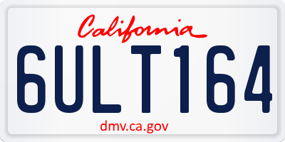 CA license plate 6ULT164