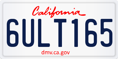CA license plate 6ULT165