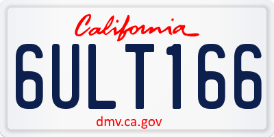 CA license plate 6ULT166