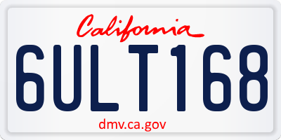 CA license plate 6ULT168