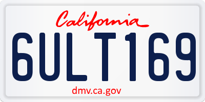 CA license plate 6ULT169