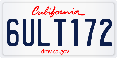 CA license plate 6ULT172