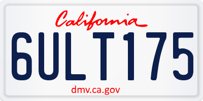 CA license plate 6ULT175